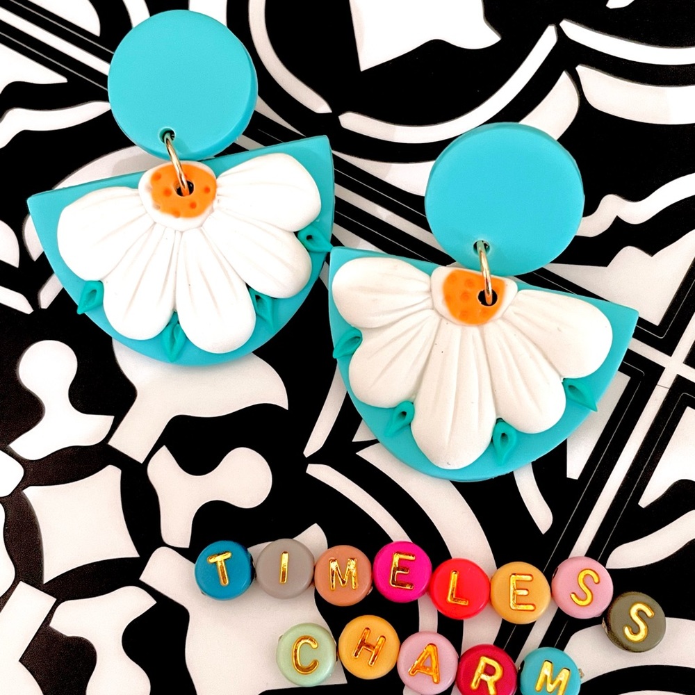 Summer Blossoms Clay Dangle Earrings